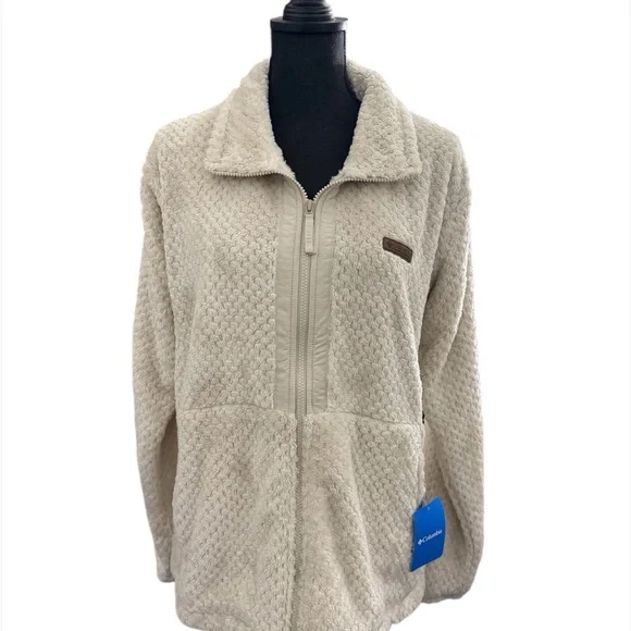 Columbia Women's Fire Side II Sherpa Full Zip fleece jacket In Color Beige - Picture 1 of 6